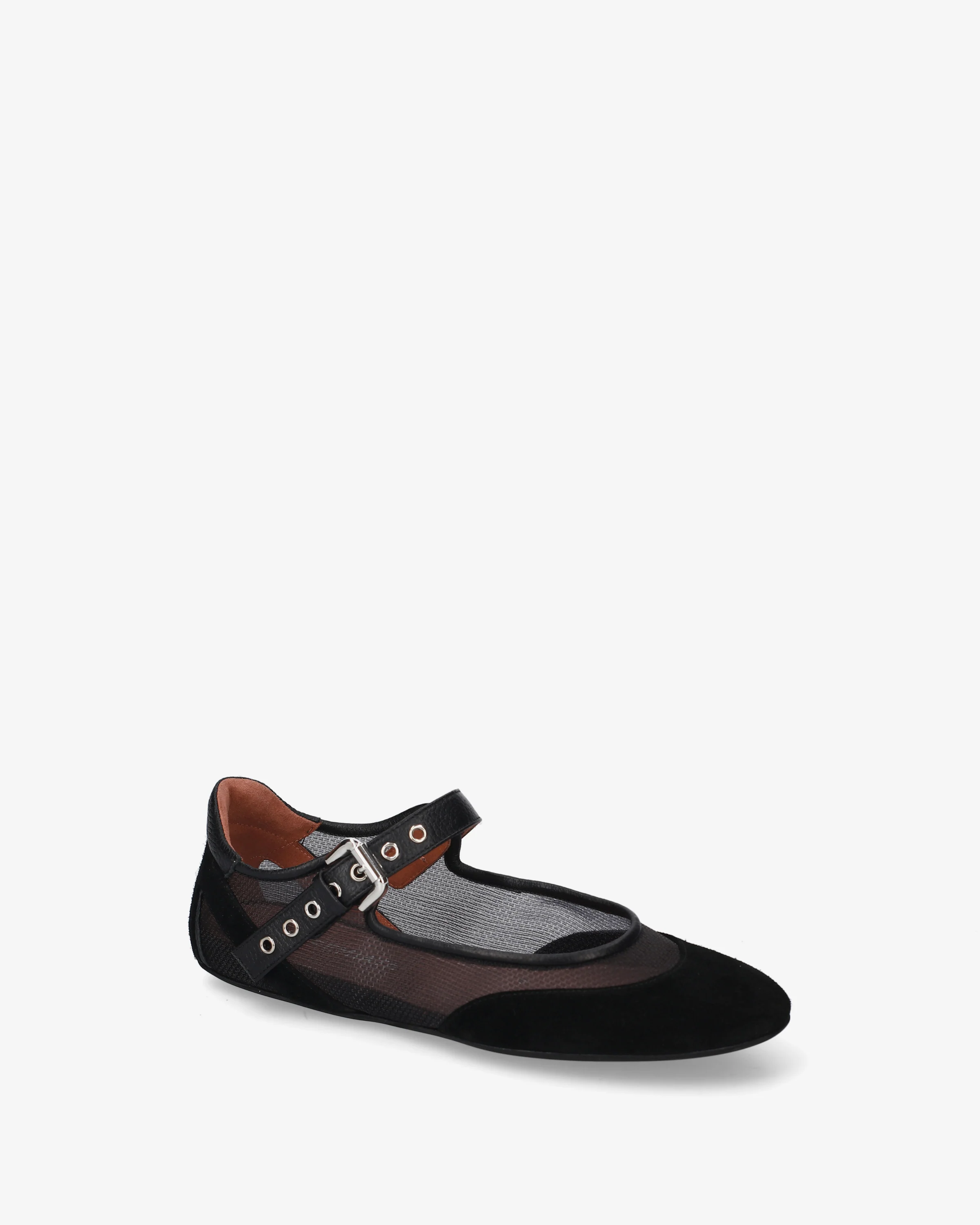 Mary Janes in fabric and suede - Image 3