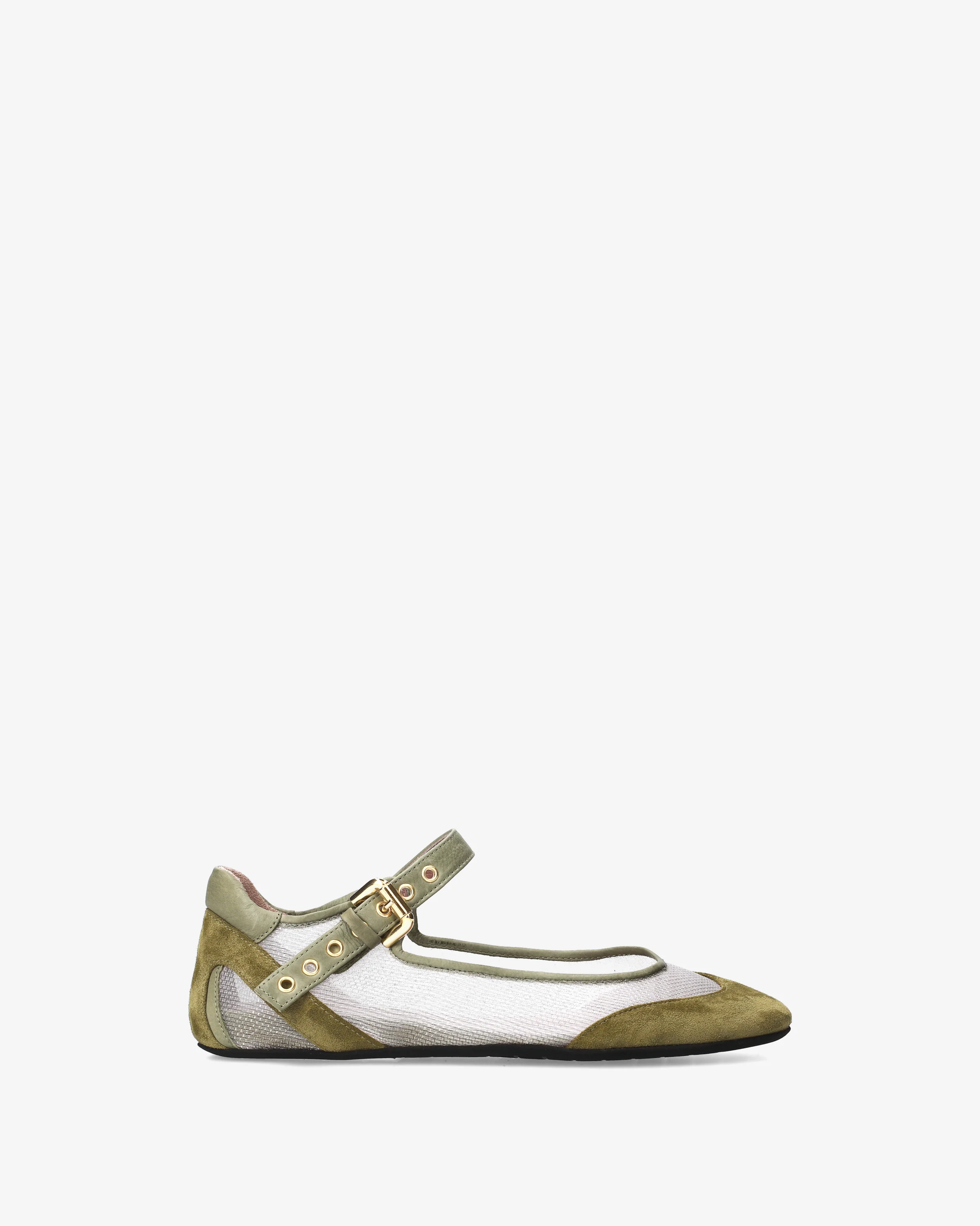 Mary Janes in fabric and suede