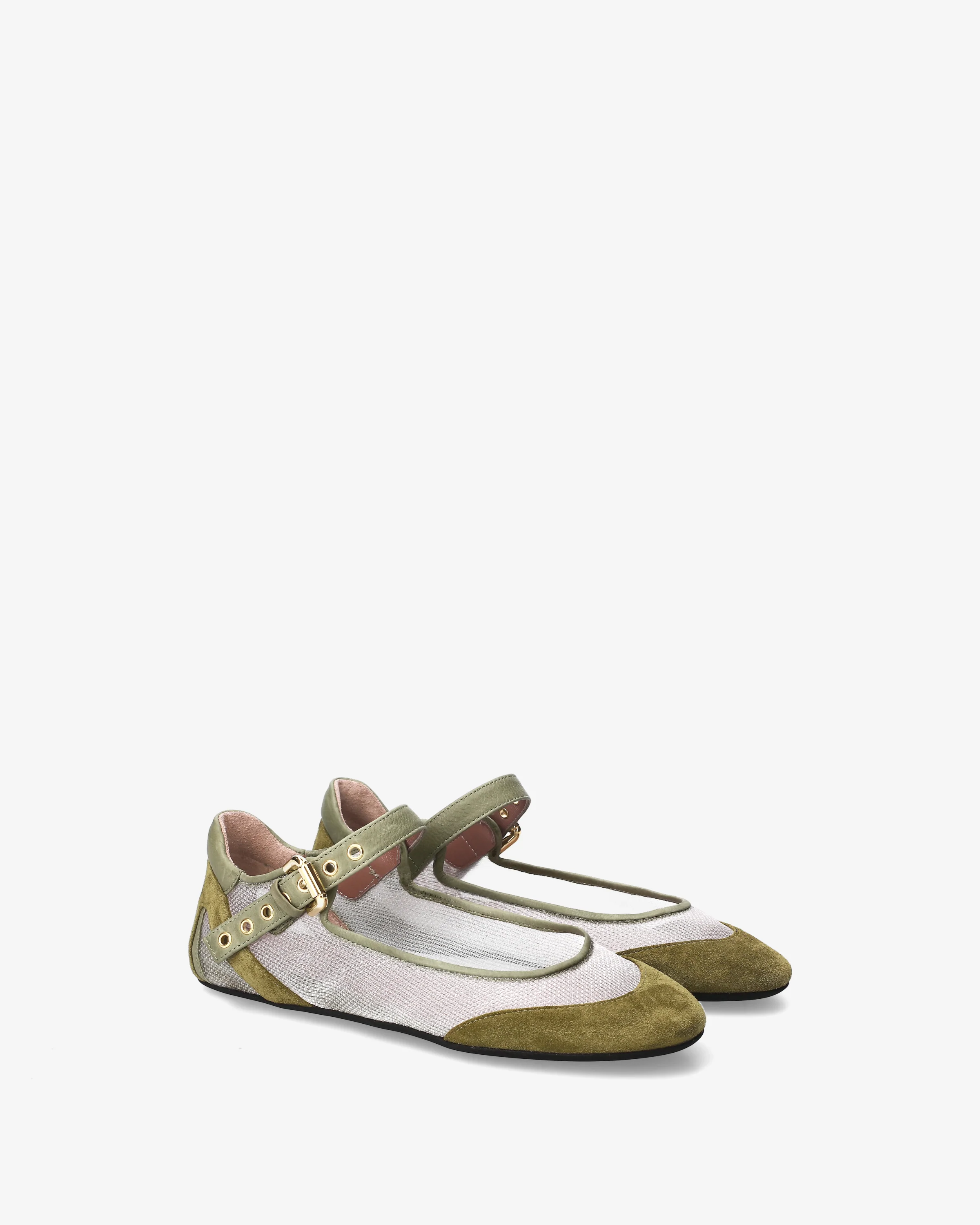 Mary Janes in fabric and suede - Image 2