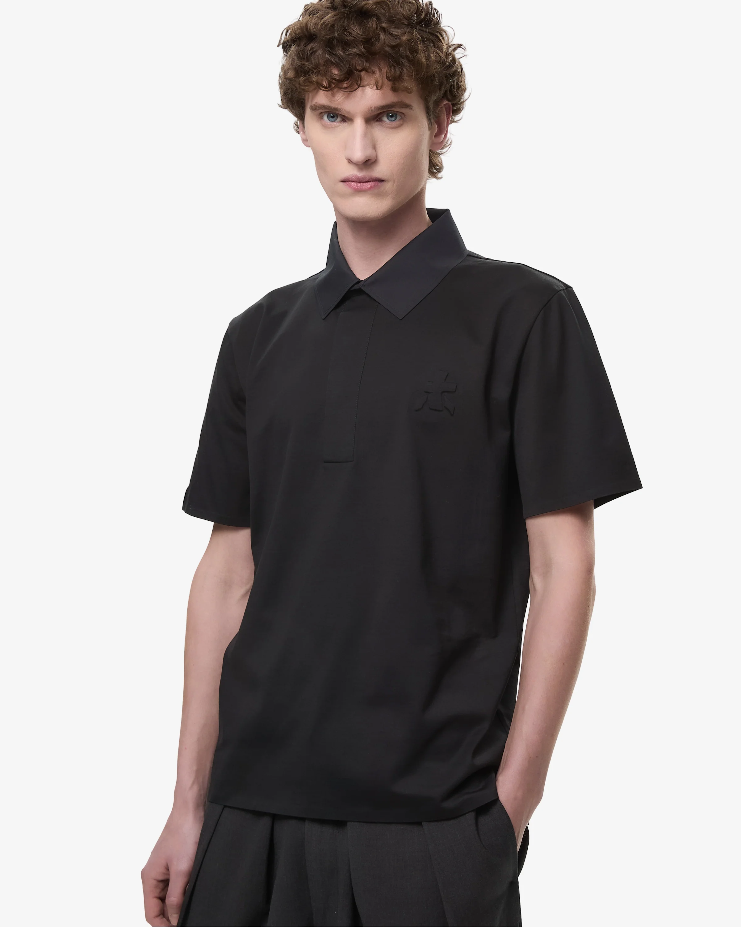 Polo Over in Cotton Jersey Black - Image 2