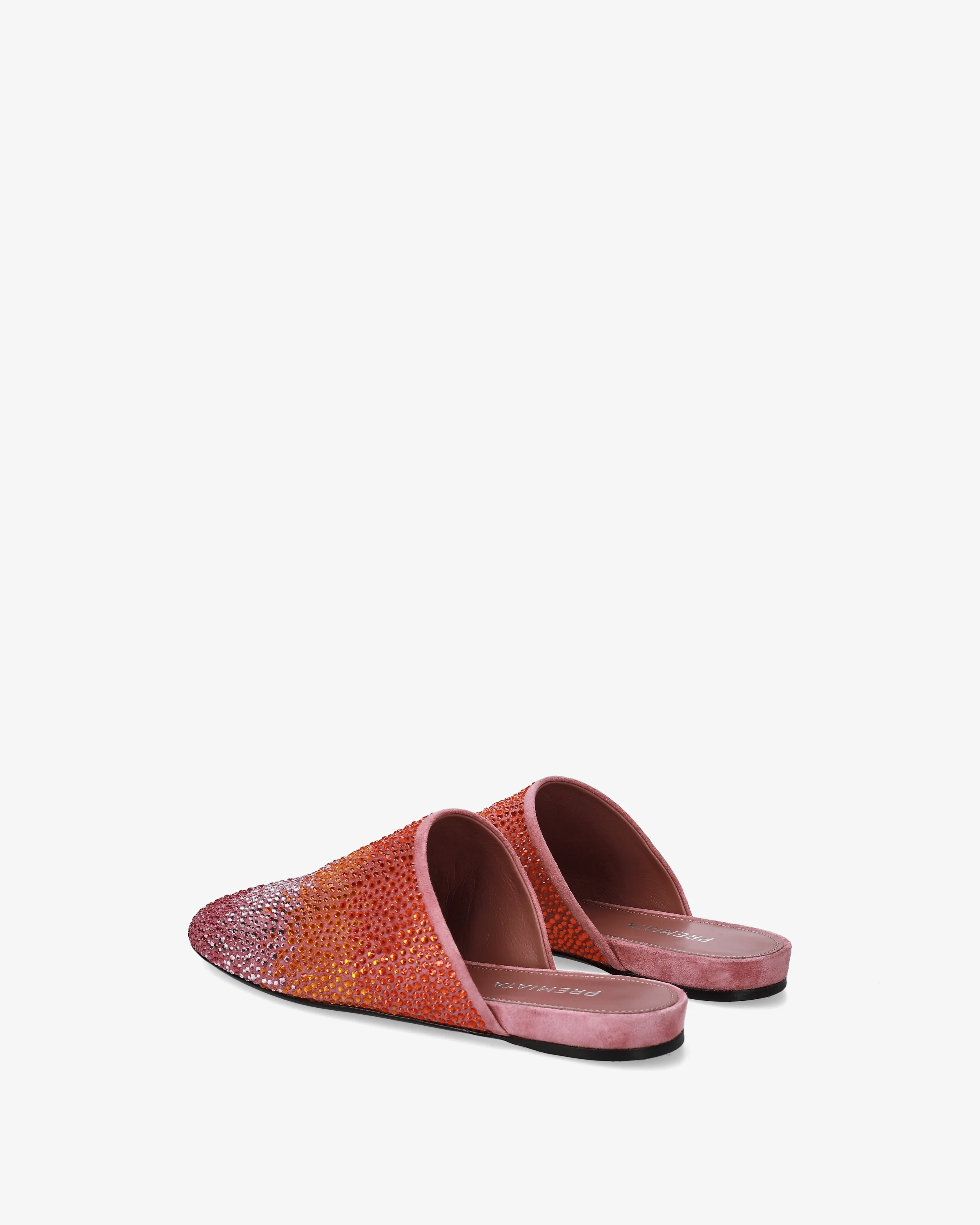 Leather clogs with pink gradient rhinestones - Image 5