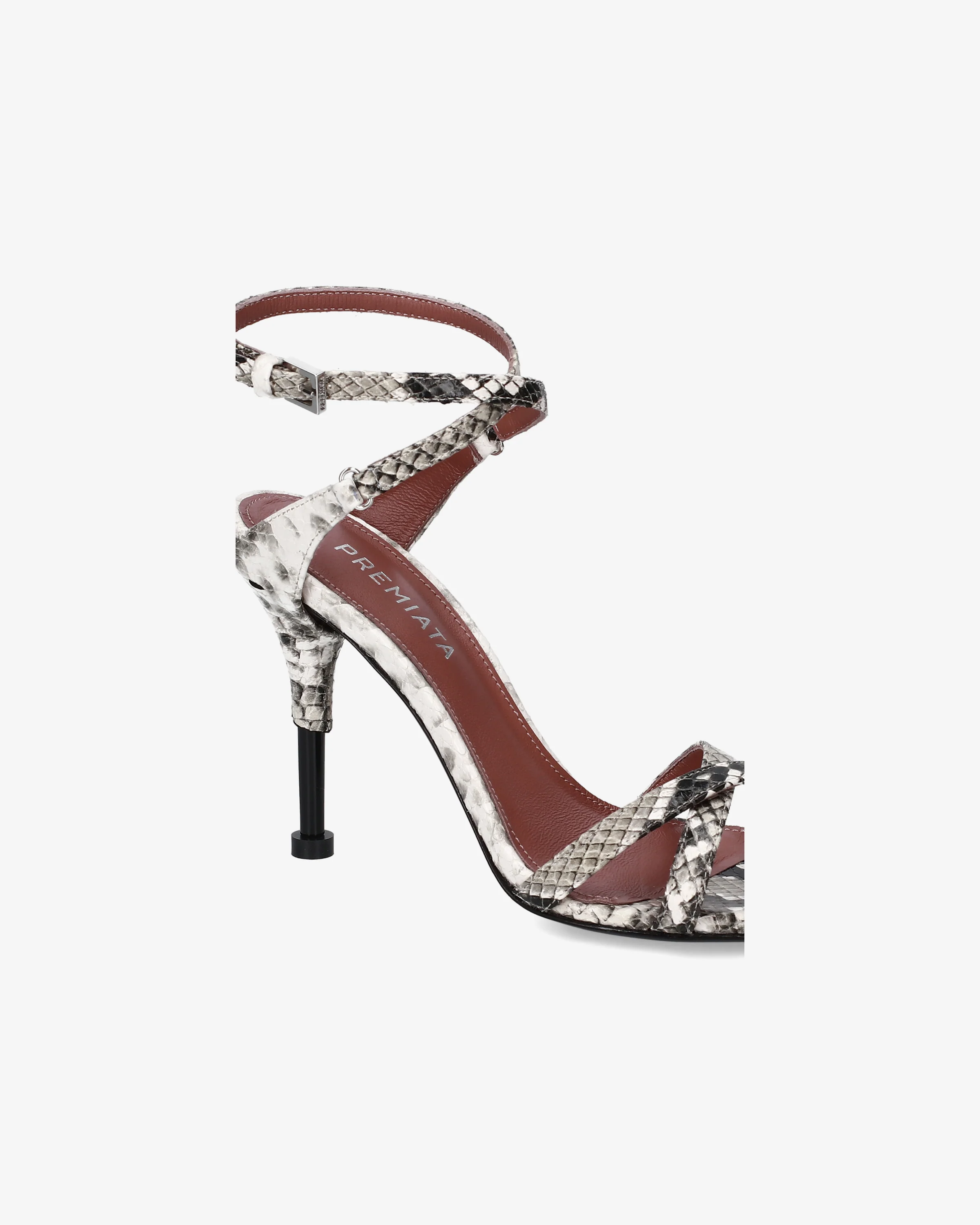 Python print leather heeled sandals - Image 6