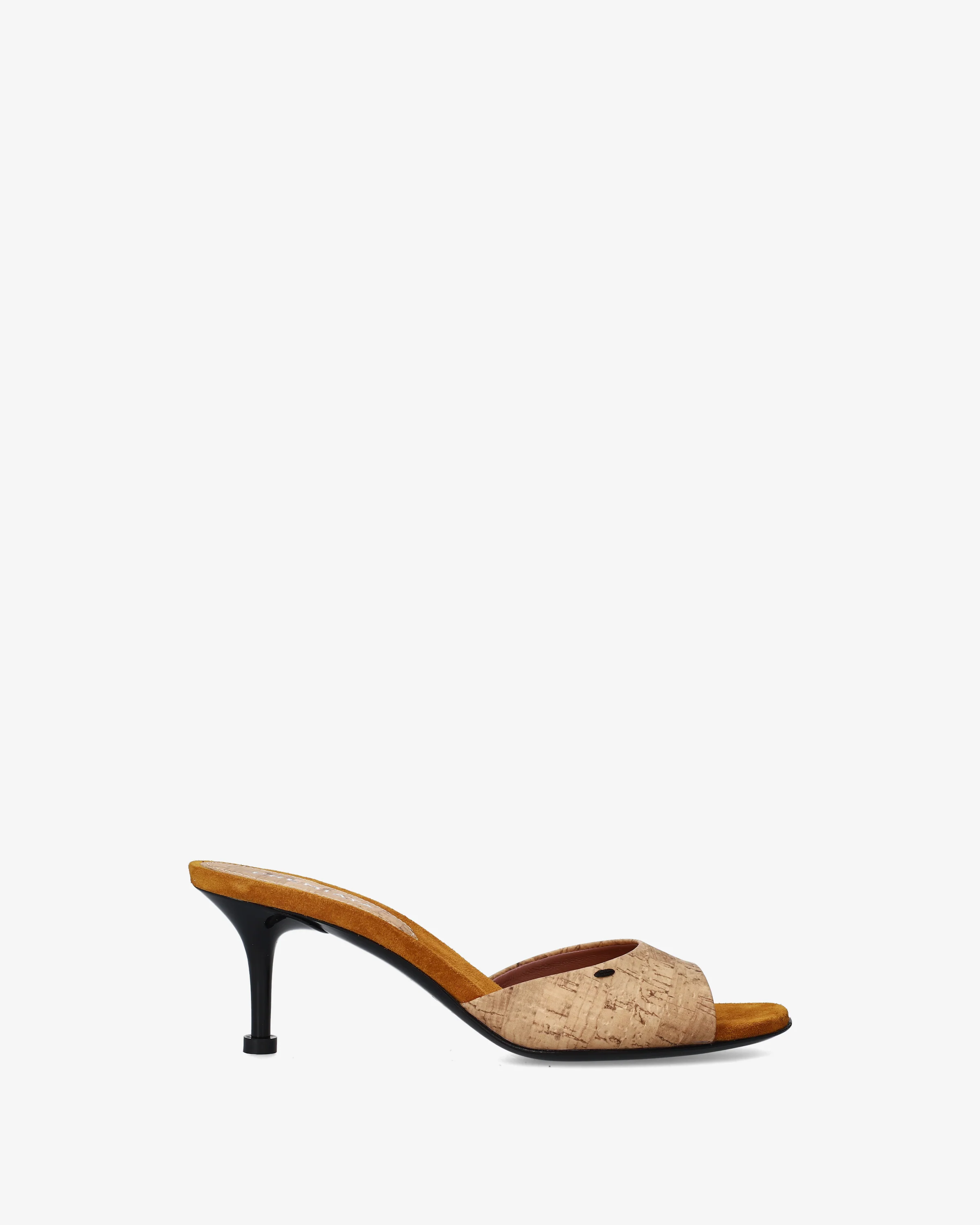 Leather sandals with suede effect