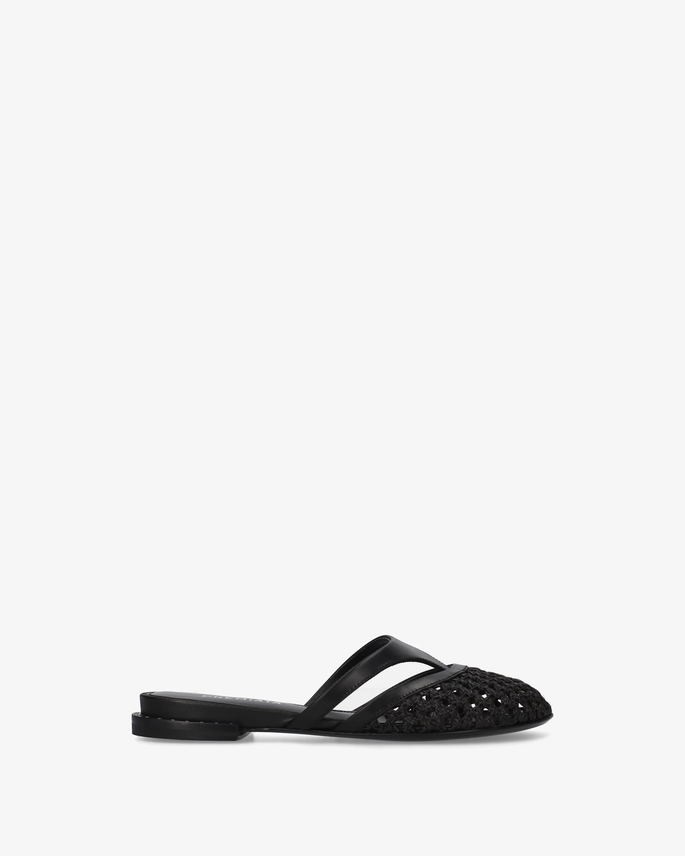 Raffia and nappa leather sandals