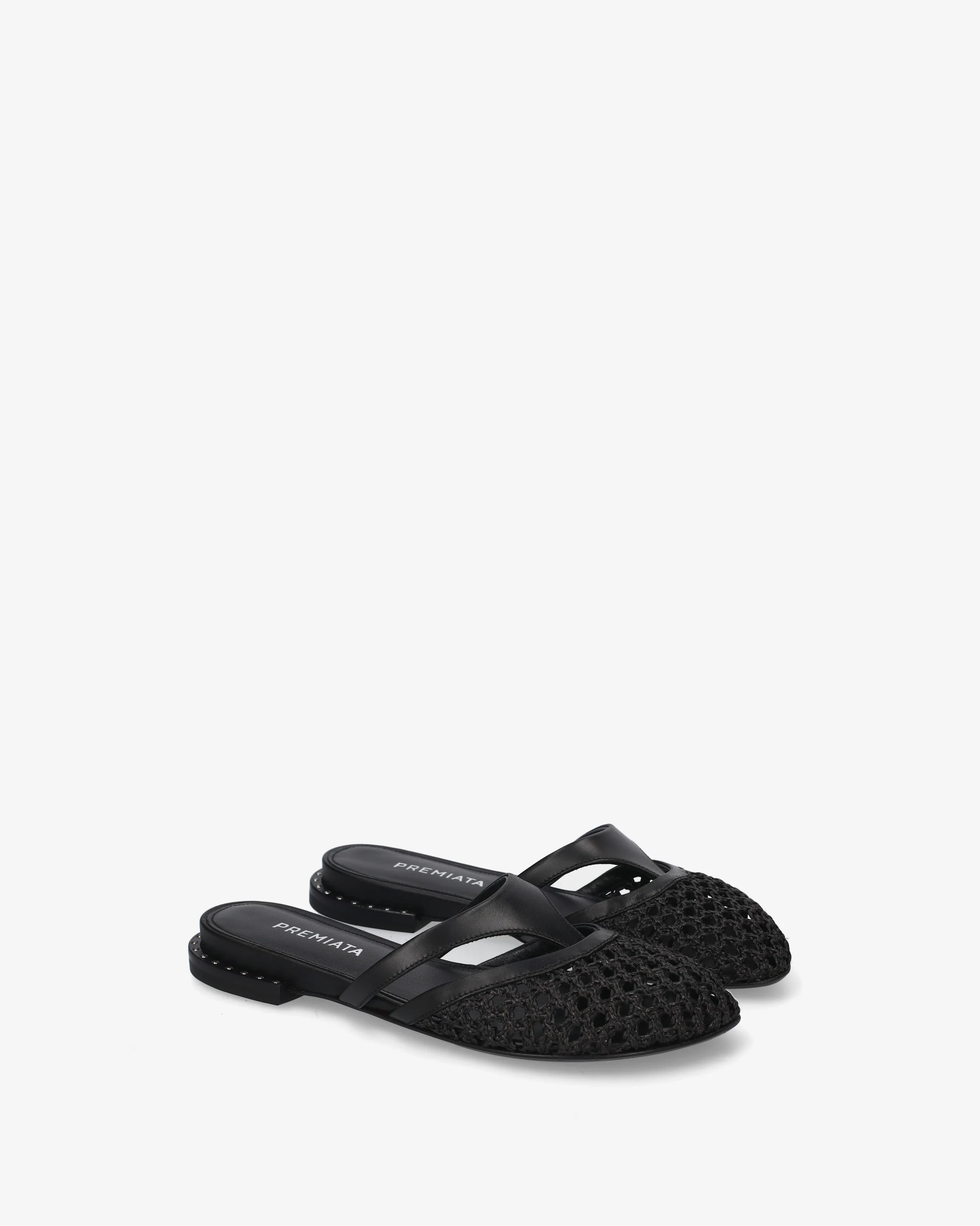 Raffia and nappa leather sandals - Image 4