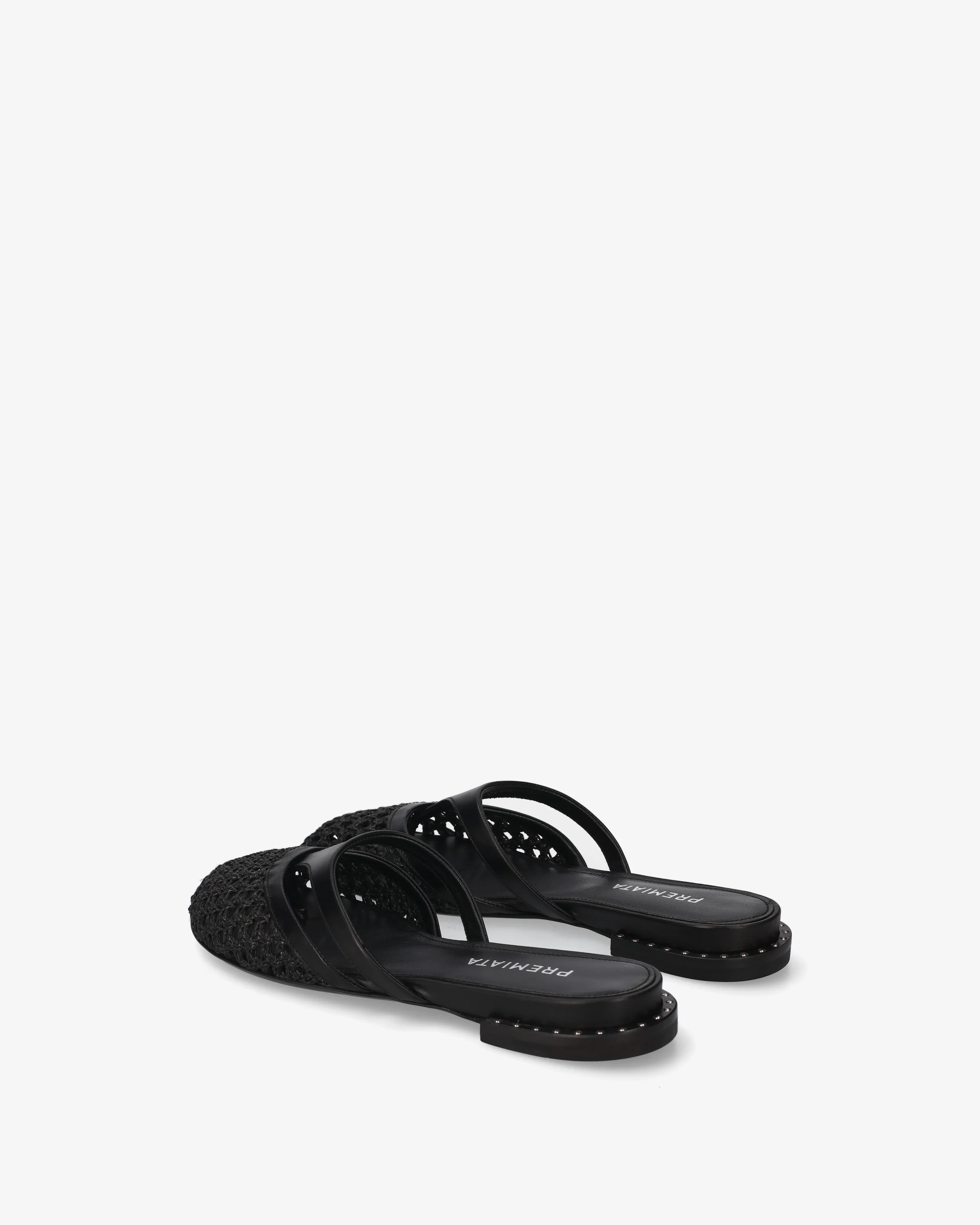 Raffia and nappa leather sandals - Image 5