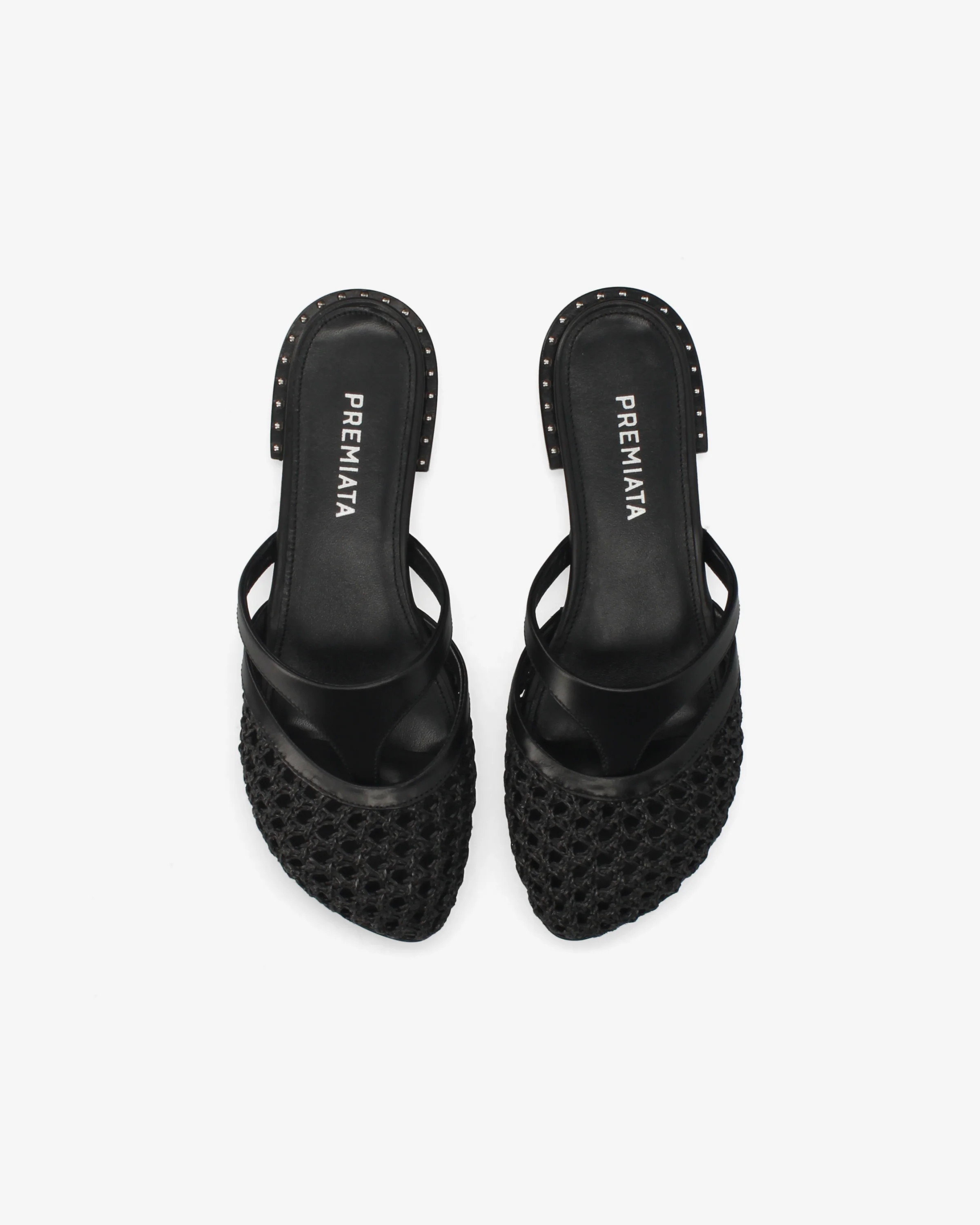 Raffia and nappa leather sandals - Image 6