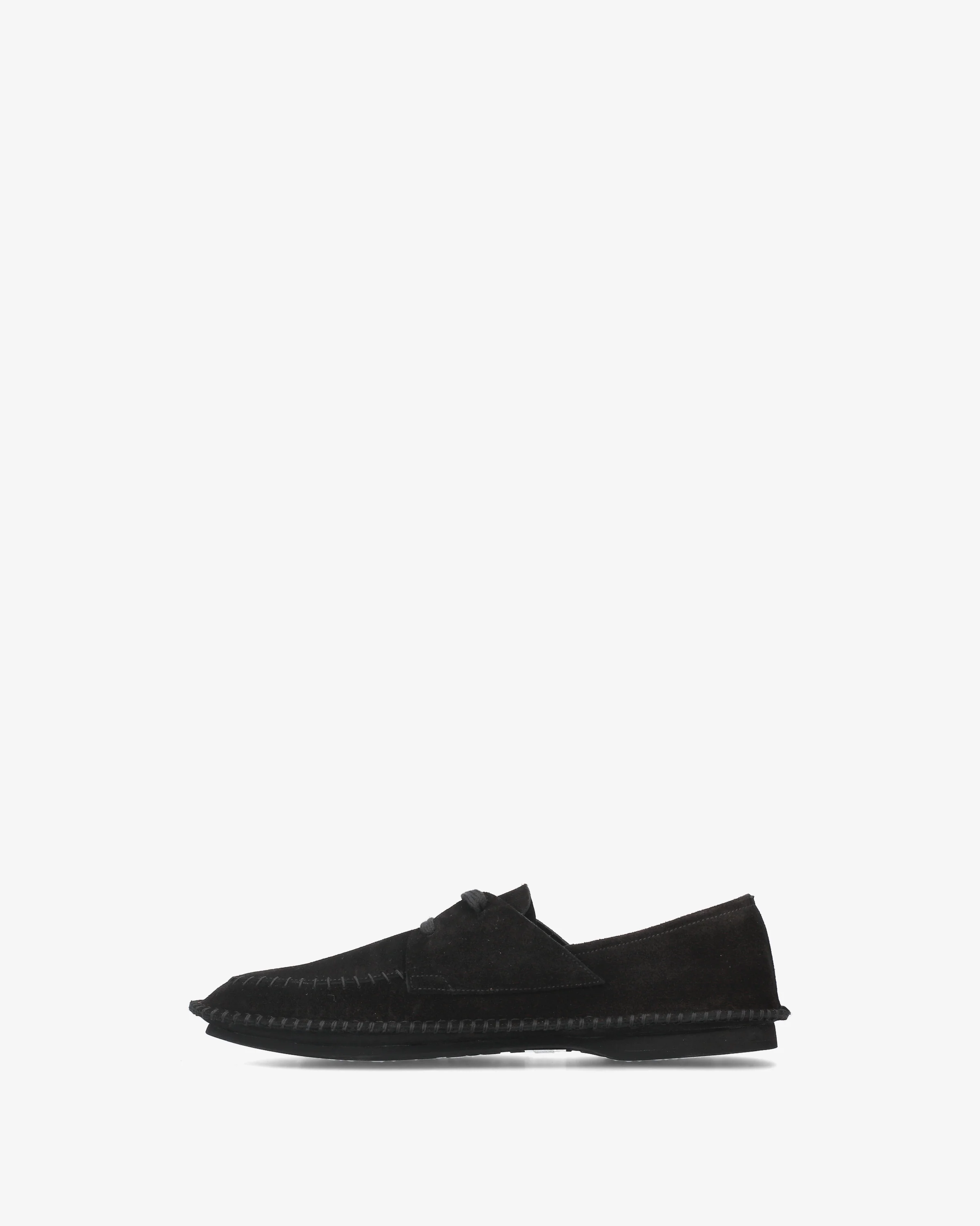 Deconstructed lace-up shoe in suede leather - Image 4