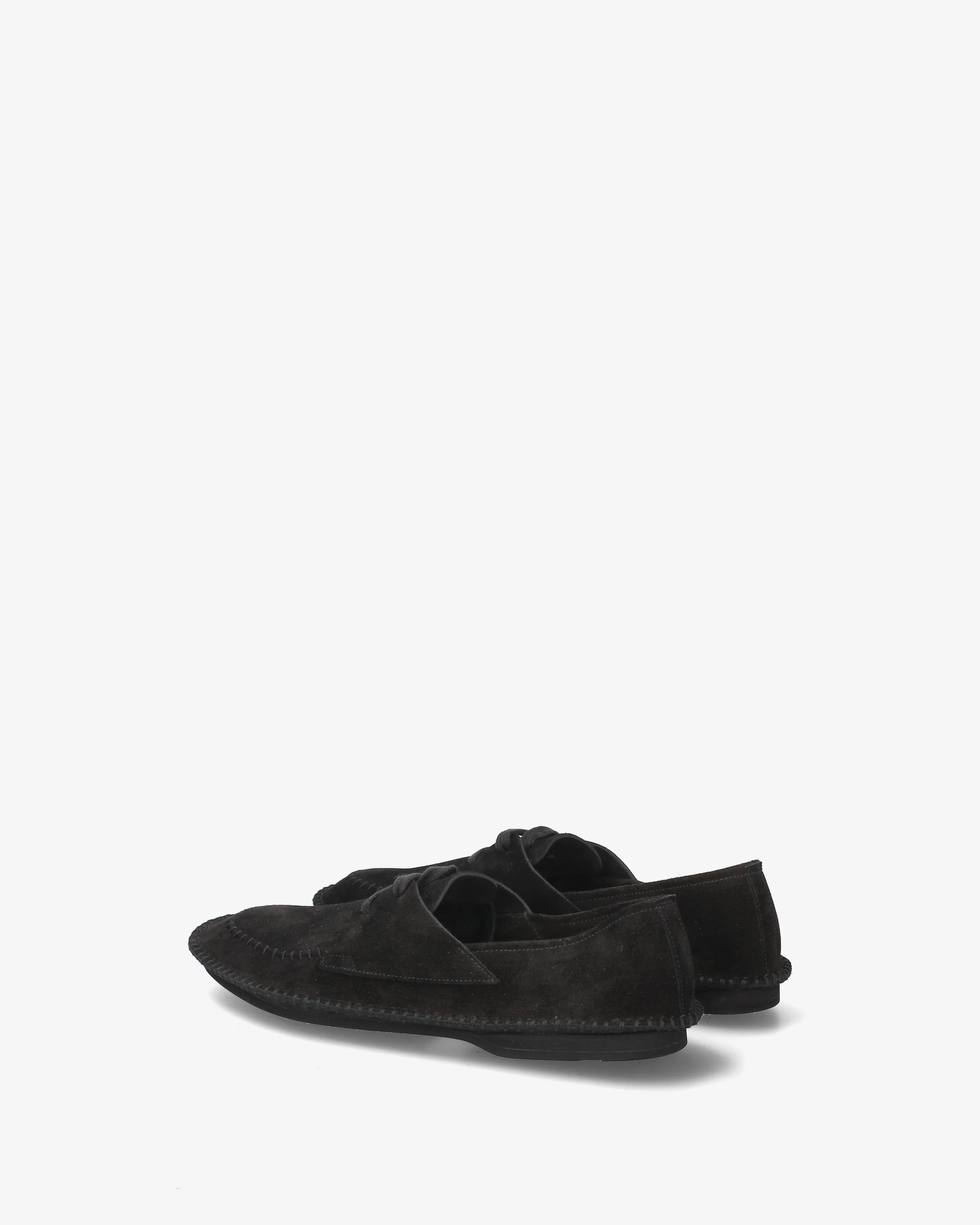 Deconstructed lace-up shoe in suede leather - Image 5