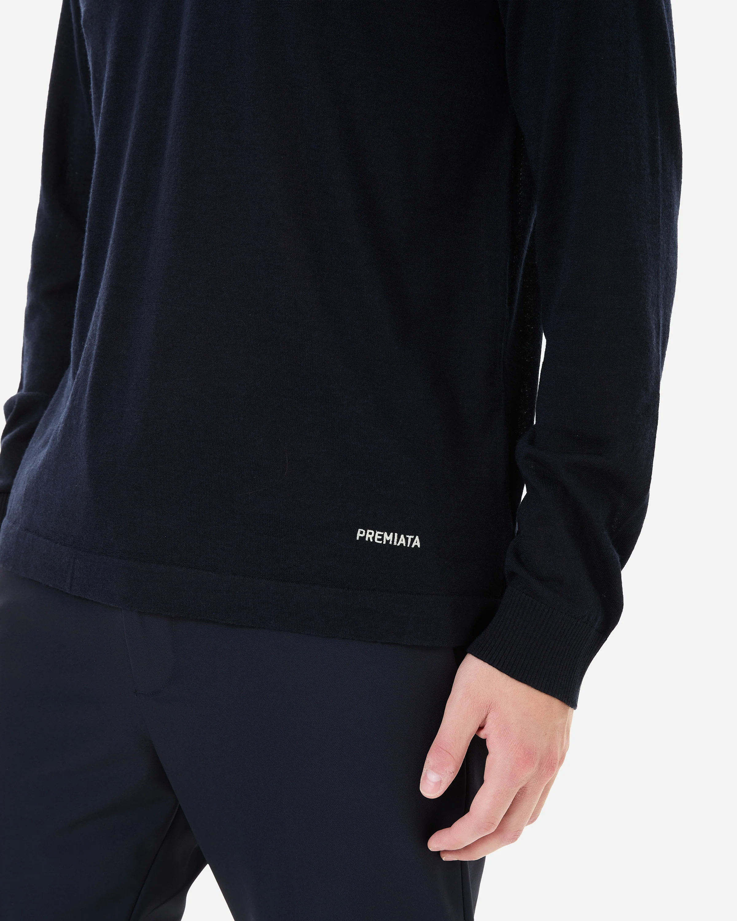 Wool and silk long sleeve polo shirt - Image 4